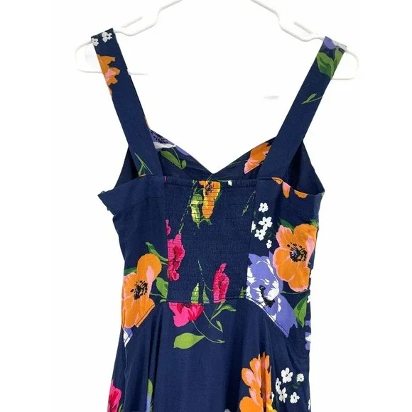 Anthropologie Maeve Vivienne blue Maxi Dress Size 2 Floral Smocked Back - Picture 7 of 12